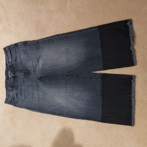 Wrap London wide cropped distressed Jeans, Size 8 US, UK 12